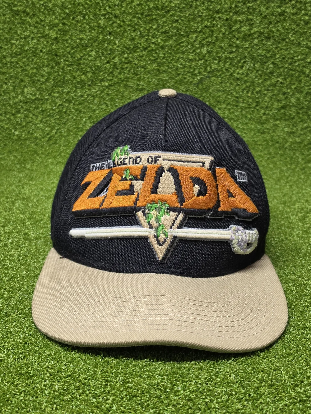 Nintendo Legend Of Zelda Black Tan Hat Snapback 3D Embroidered Logo Sword